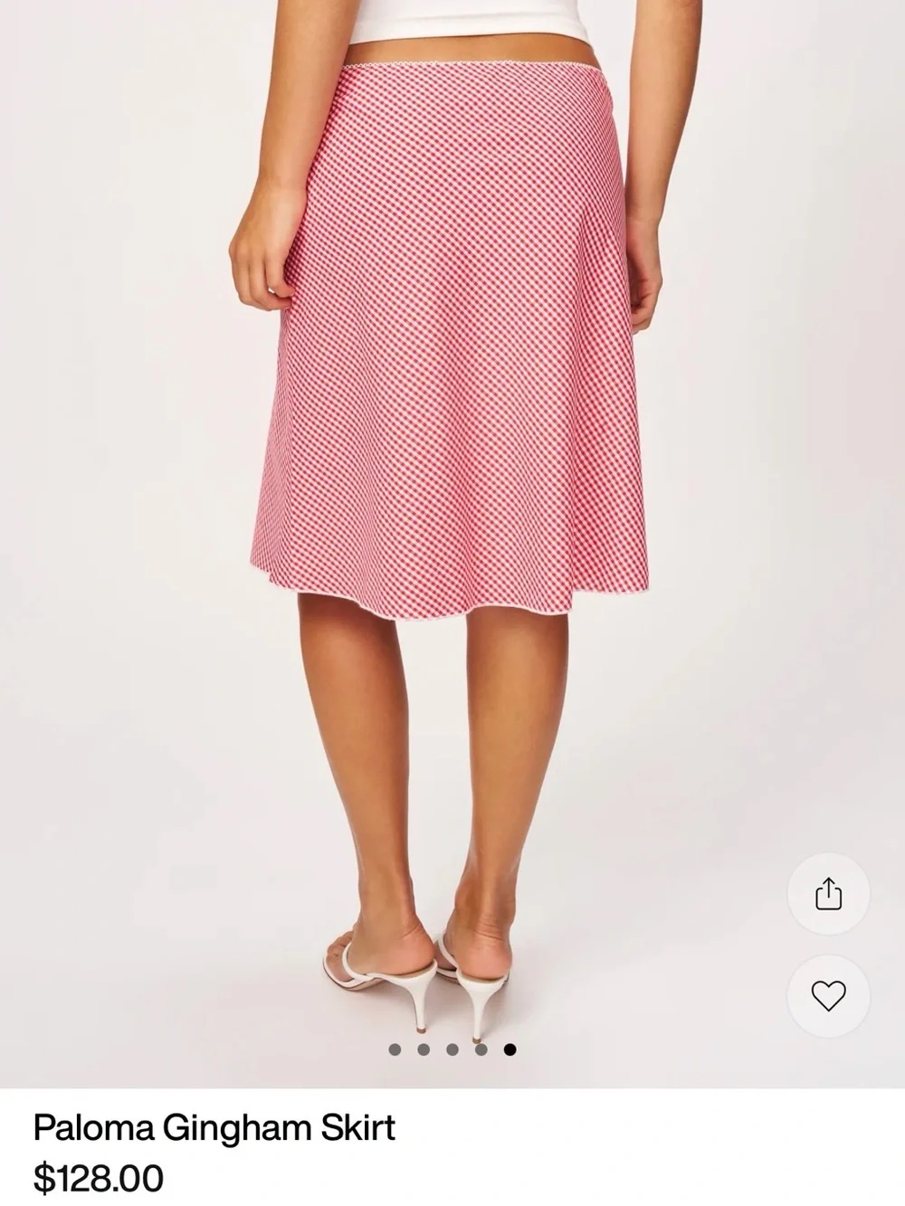 Guizio Gingham Midi Skirt in Pink in Small